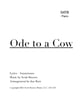Ode to a Cow SATB choral sheet music cover